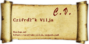 Czifrák Vilja névjegykártya
